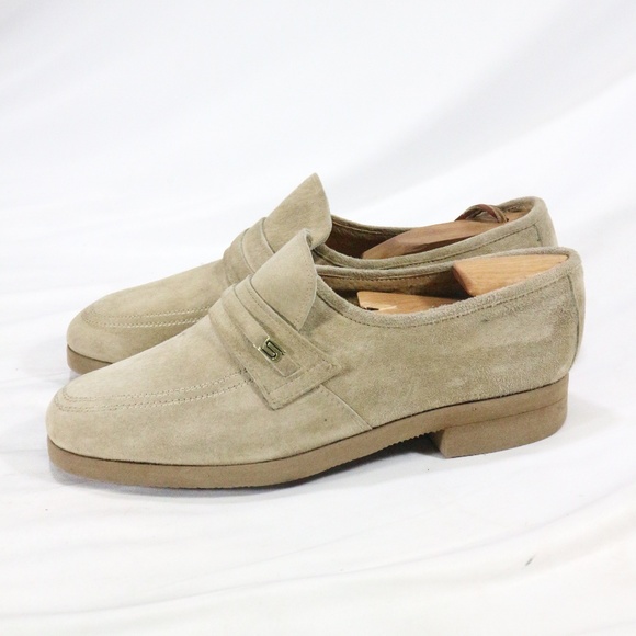 VTG GREEN COMFORT Tan Suede Mens Loafers 9 EEE Size 9 Extra Wide - Picture 7 of 8